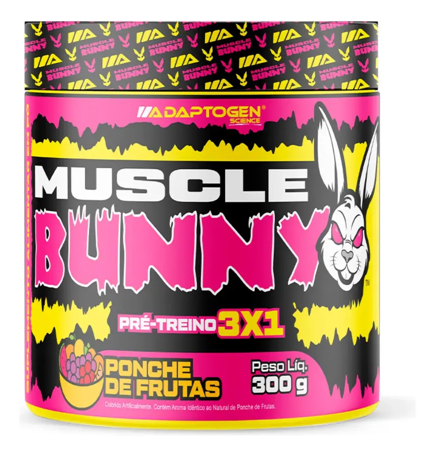 Embalagem de Pré Treino Muscle Bunny