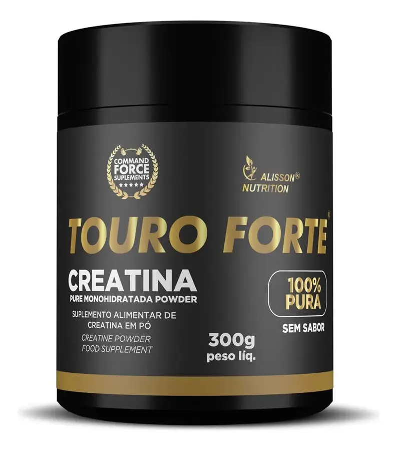 Embalagem de Creatina 100% Pura Touro Forte