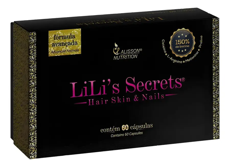 Embalagem de Multivitamínico Lilis Secrets Hair Skin Nails Cápsulas