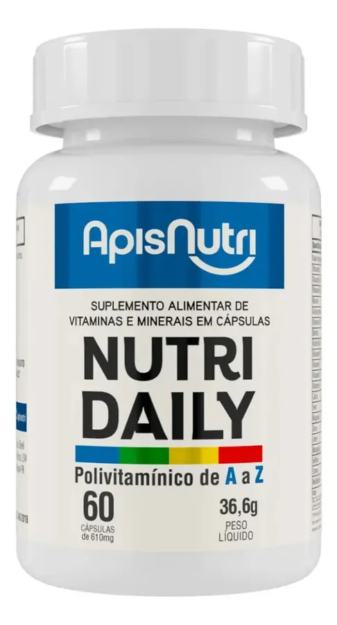 Embalagem de Nutri Daily Vitaminas e Minerais Cápsulas