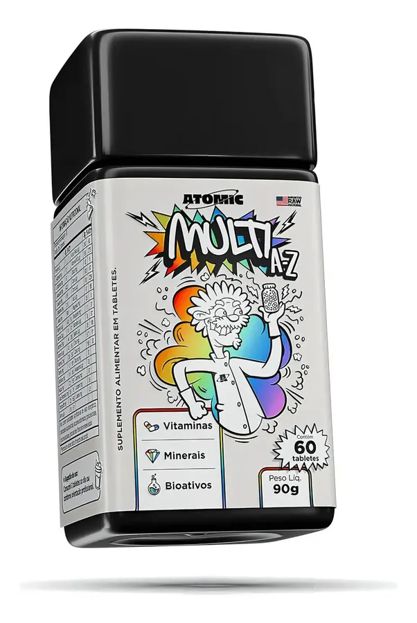 Embalagem de Multivitamínico Multi A Z Vitaminas E Minerais Compostos Bioativos tabletes