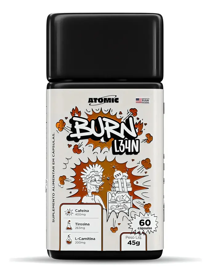 Embalagem de Termogênico Burn L34N Cápsulas Ingredientes Naturais