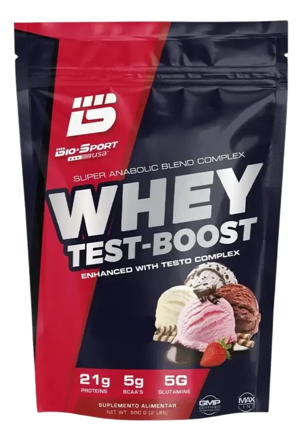 Embalagem de Whey Protein Concentrado Test-boost