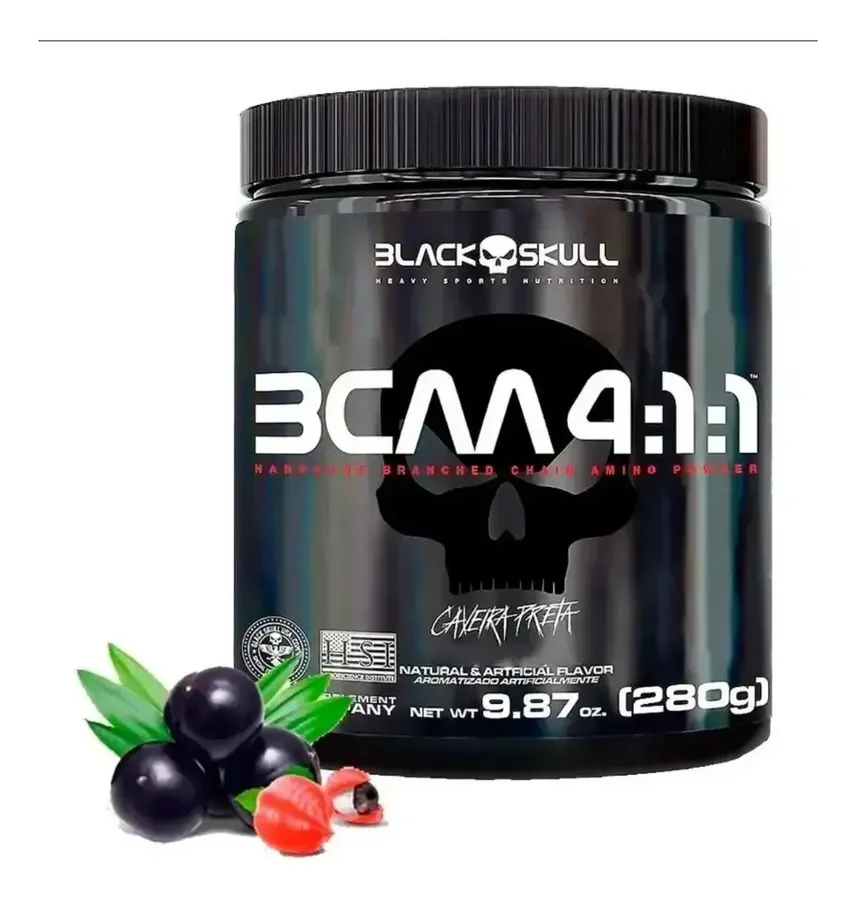 Embalagem de Aminoácido Bcaa Caveira Preta