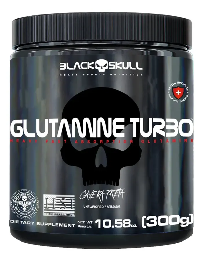 Embalagem de Glutamine Turbo Caveira Preta Glutamina