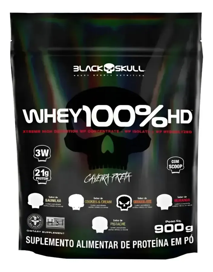 Embalagem de Whey protein 3W 100% HD