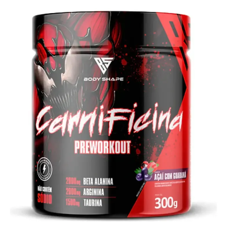Embalagem de Pré Treino Carnificina Cafeína Alta Performance