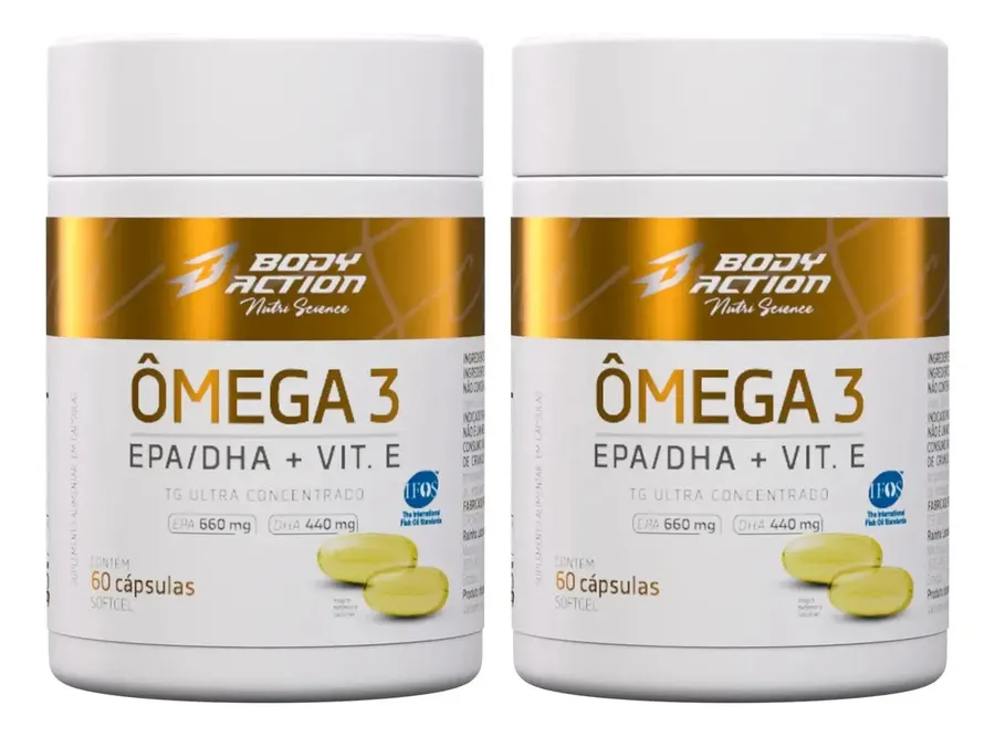 Embalagem de Ômega Epa E Dha Vitamina E Total Caps
