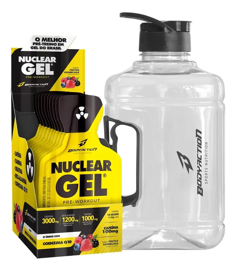 Embalagem de Pré Treino Nuclear Rush Gel Sachês Galão