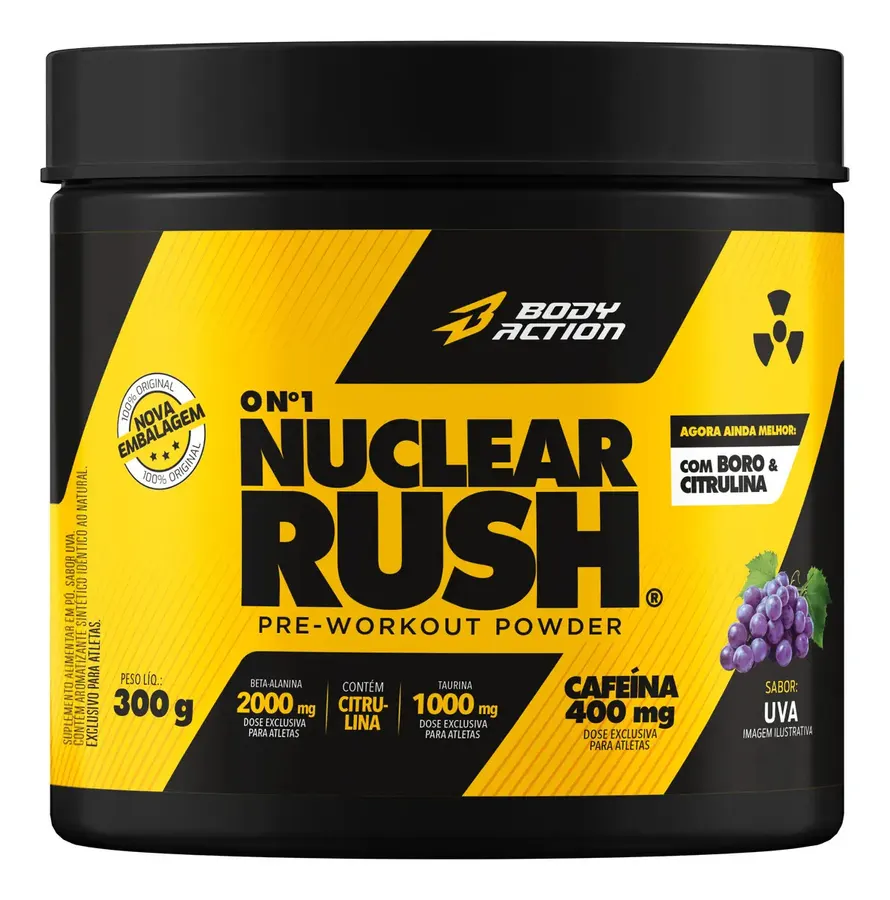 Embalagem de Pré Treino Nuclear Rush Uva