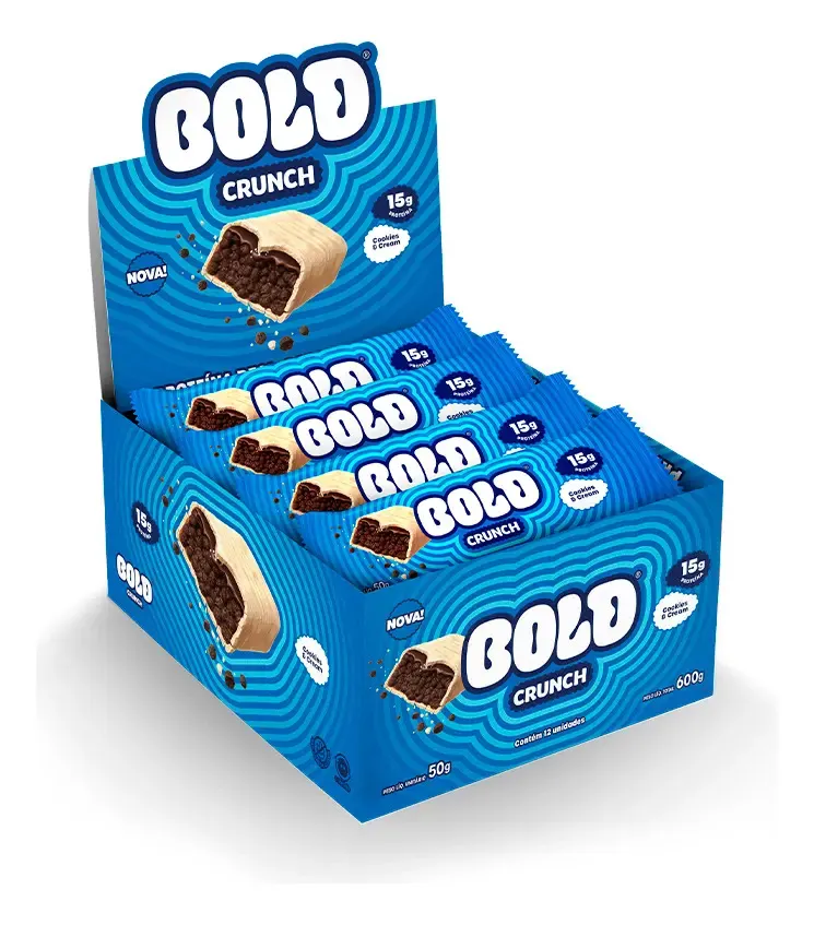 Embalagem de Barra Proteína Crunch Cookies Cream