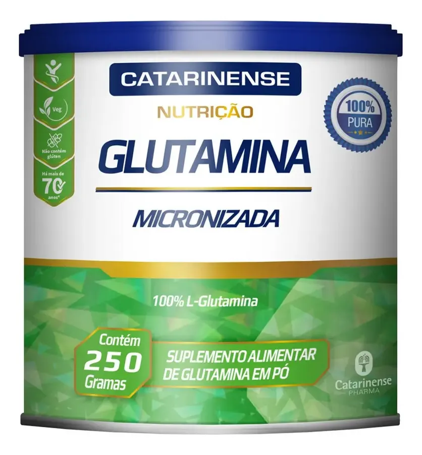 Embalagem de Glutamina Micronizada Nutrição 100% Pura