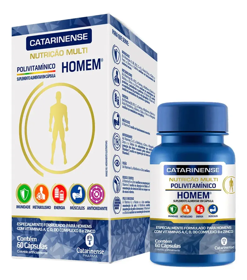 Embalagem de Multivitamínico masculino