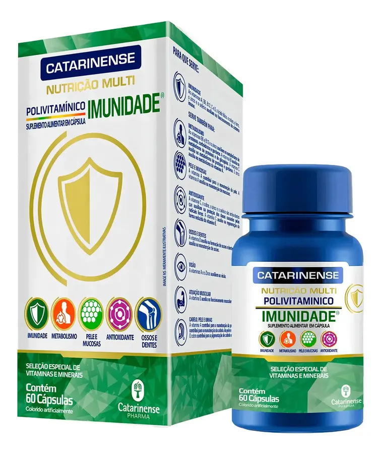 Embalagem de Multivitaminico Polivitamínico Capsulas