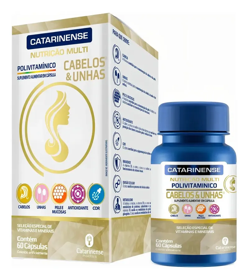 Embalagem de Polivitamínico Cabelos Unhas