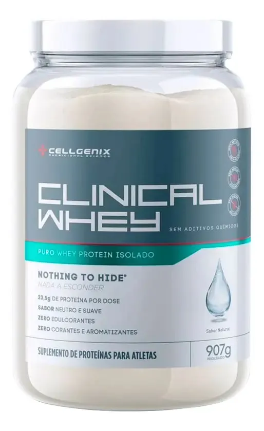 Embalagem de Whey Protein 100% Pura Clinical Whey