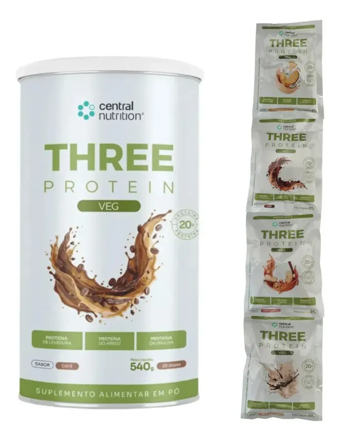 Embalagem de Proteína Vegana Three Protein Veg