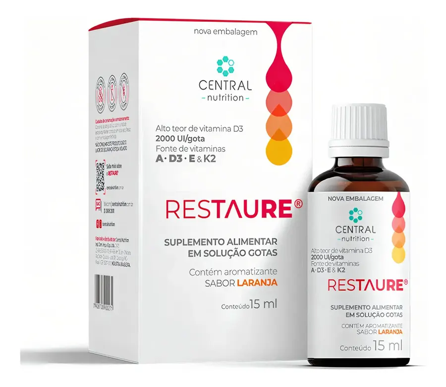 Embalagem de RESTAURE Gotas Vitaminas A D3 E K2