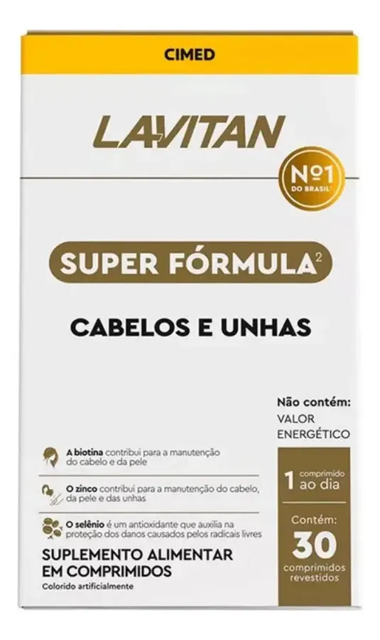 Embalagem de Cabelos E Unhas Vitaminas e Minerais Lavitan Comprimidos