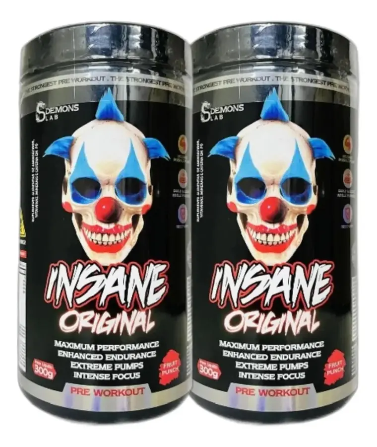 Embalagem de Pré Treino Insane Fruit Punch Aminoácidos