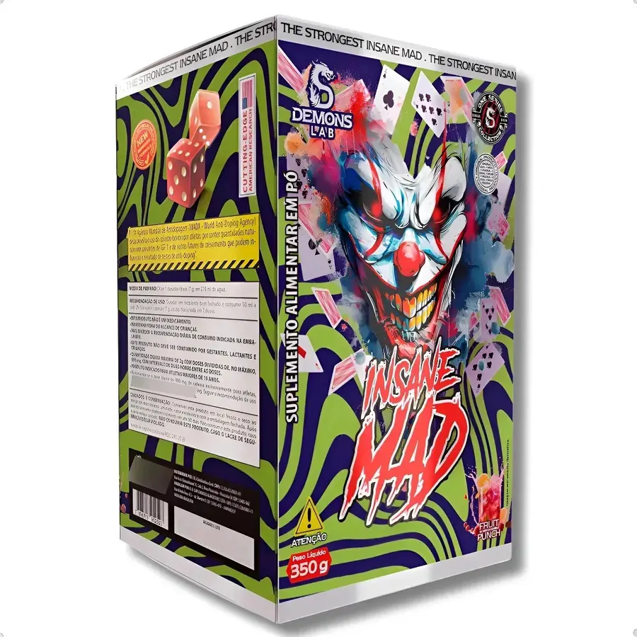 Embalagem de Pre Treino Insane Mad Fruit Punch