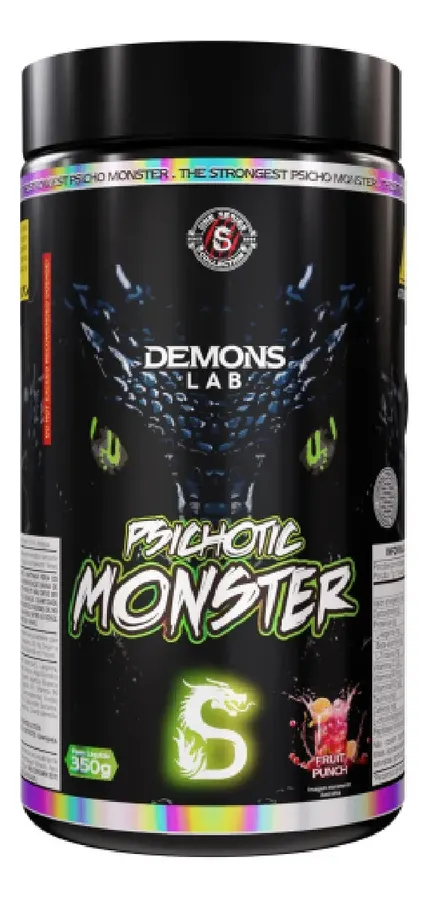 Embalagem de Pré Treino Psichotic Monster Ponche Frutas