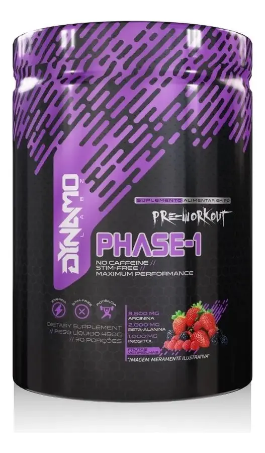 Embalagem de Phase Pre Treino Sem Cafeina