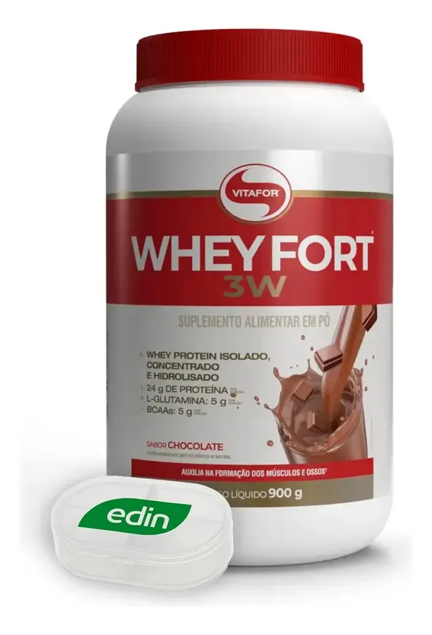 Embalagem de Whey Fort 3w Vitafor