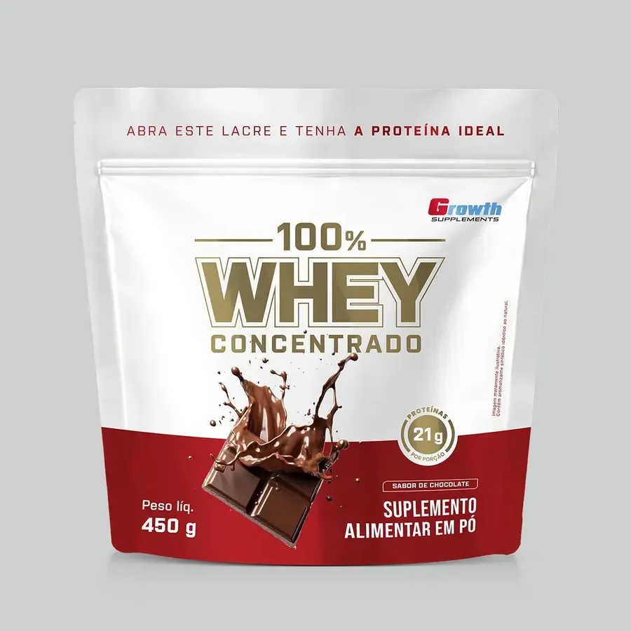 Embalagem de 100% Whey Concentrado