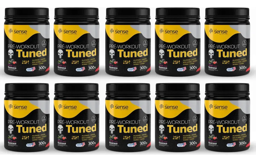 Embalagem de 10x Pre Treino Tuned