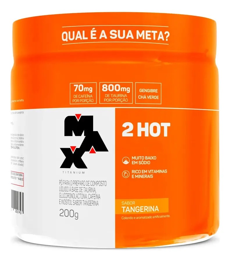 Embalagem de 2hot Termogênico Cafeína E Taurina Tangerina