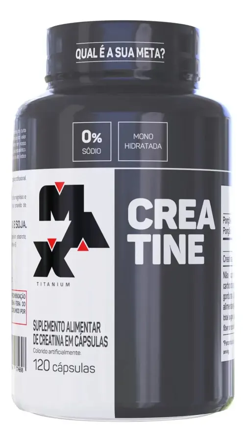 Embalagem de Creatina Ganho Energia Desempenho Treino Titanium