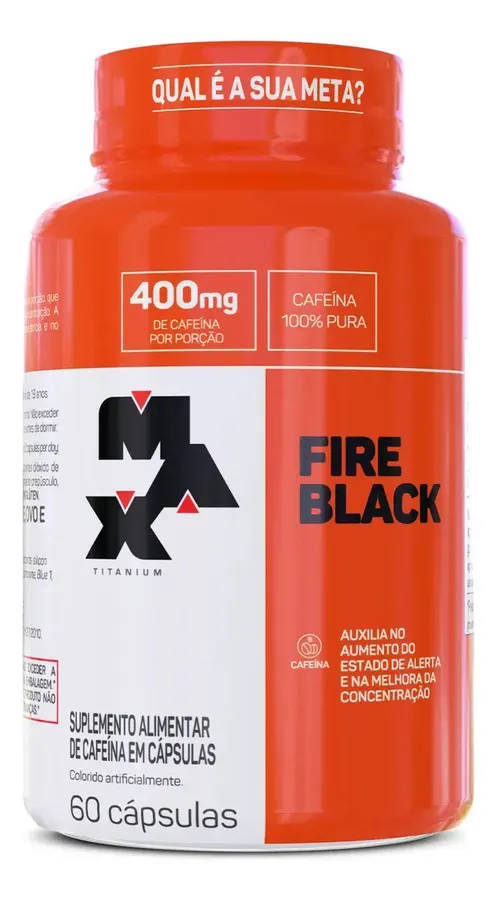 Embalagem de Fire Black Cápsulas Caféina 100% Pura Termogenico