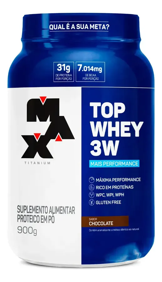 Embalagem de Top Whey Protein 3w Whey Concetrado