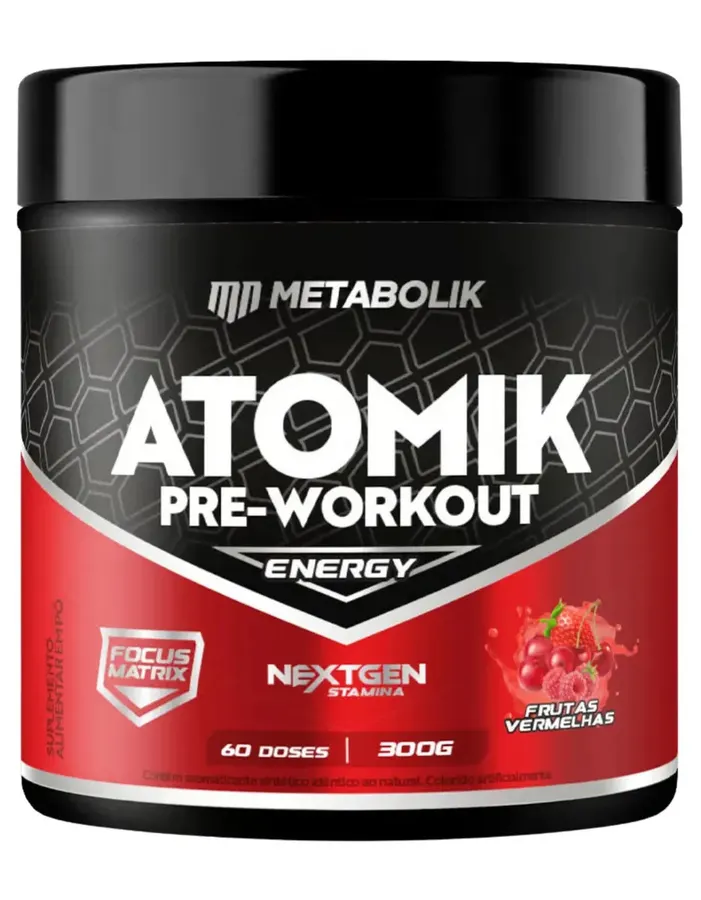 Embalagem de Pre Treino Atomik