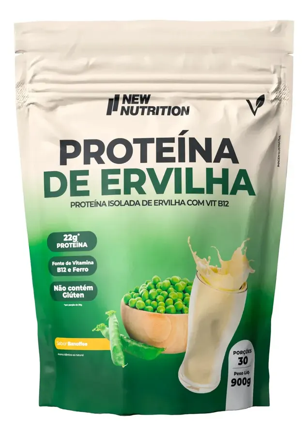 Embalagem de Proteína Ervilha Vegana Banoffe