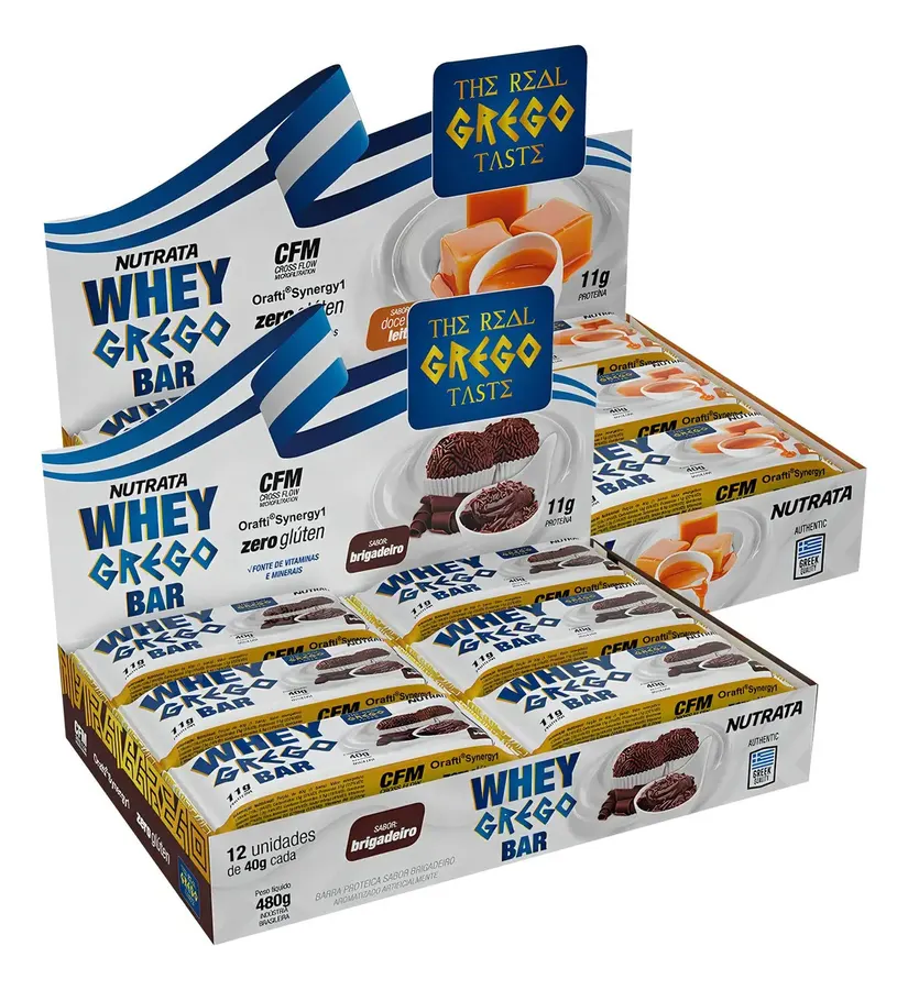 Embalagem de 2x Whey Bar Grego Cada