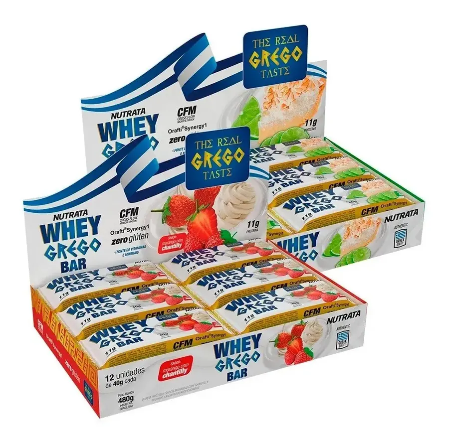 Embalagem de 2x Whey Grego Bar Cada