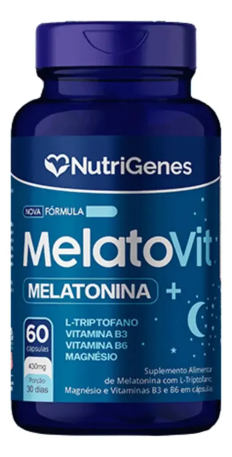 Embalagem de Melatovit Melatonina Vitaminas E Minerais