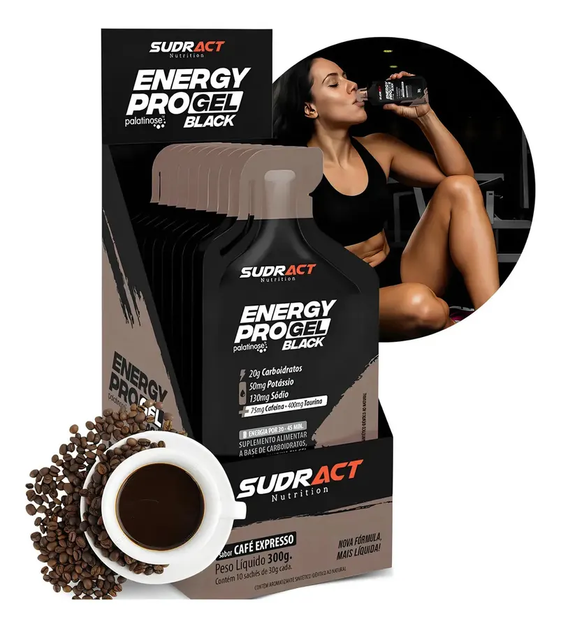 Embalagem de Gel Energético Energypro Carboidrato Taurina