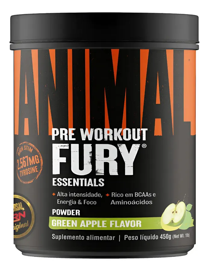 Embalagem de Pré Treino Animal Fury