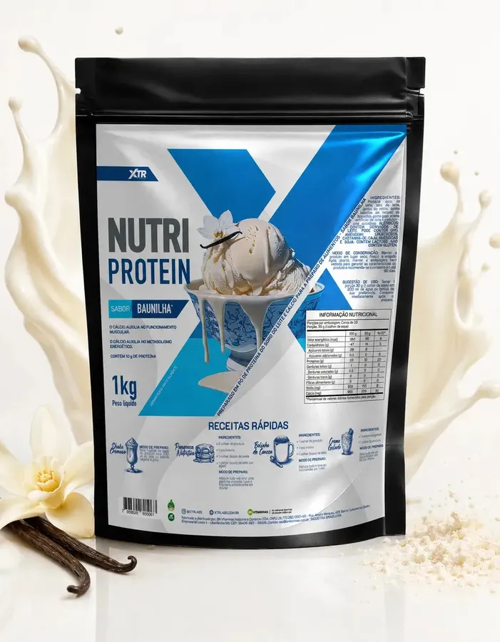 Embalagem de Proteína Proteinato Cálcio Ossos e Músculos